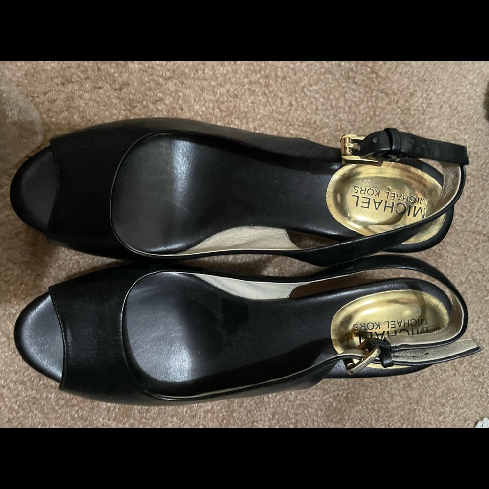 Michael kors black sling back shoes